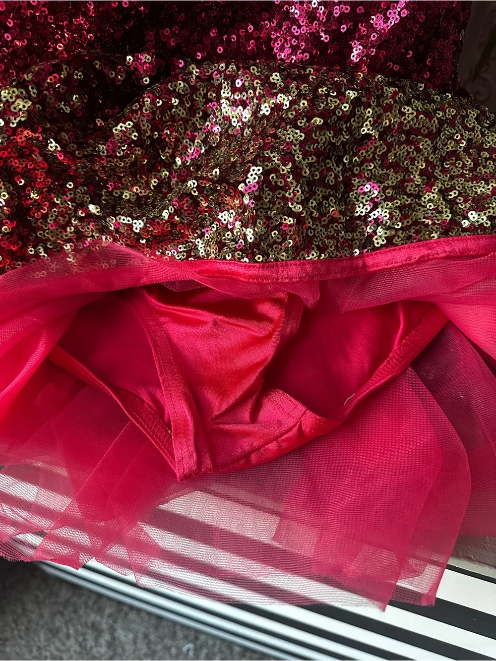 Girls Pink Sequin Dance Costume Dress